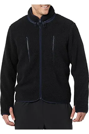 Amazon Herren Stehkragenjacke Aus Teddy-Fleece Mit Durchgehendem Reißverschluss Und Brusttaschen, , S