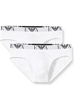 Emporio Armani Emporio Armani Herren 2-pack brief Essential Monogram Slip, Weiß, S EU