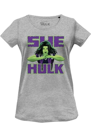 Marvel Damen Woshehuts005 T-Shirt, Grau meliert, XXL
