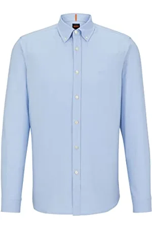 HUGO BOSS Herren Rickert Regular-Fit Hemd aus Bio-Oxford-Baumwolle Dunkelblau S