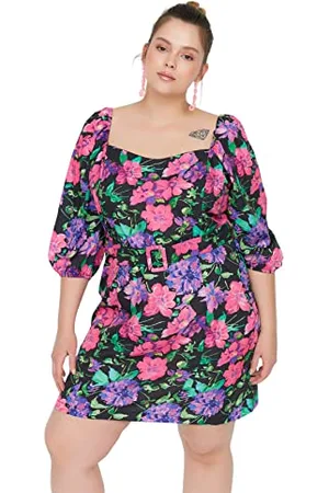 Trendyol Damen Plus Size Bodycon Mini Dress Kleid, , 58 EU