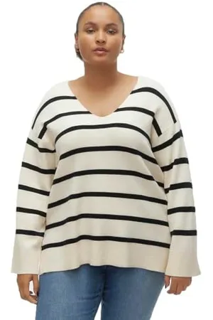 VERO MODA Vmcsaba Ls V-Neck Pullover Ga Noos Cur