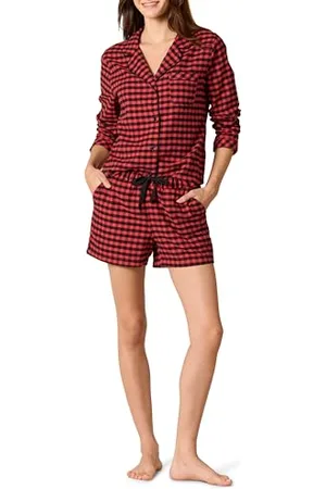 Amazon Damen Leichter Schlafanzug aus Flanell-Gewebe mit Shorts, , XL
