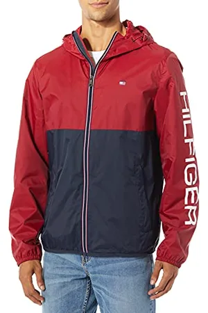 Tommy Hilfiger Herren Lightweight Active Water Resistant Hooded Rain Jacket Regenjacke, , L