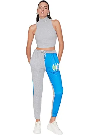 Trendyol Damen Herren Mittlerer Bund Jogger Jogginghose Sweatpants, Marineblau, S EU