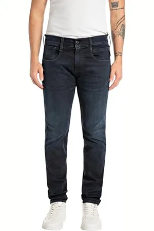 Replay Herren Jeans Anbass Slim-Fit Hyperflex mit Stretch, Blau , 29W / 32L