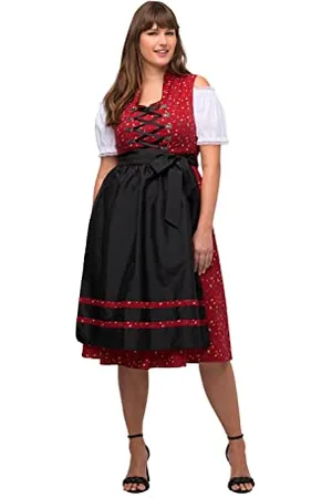 Ulla Popken Damen Dirndl Viola Schnürung Kleid, , 48
