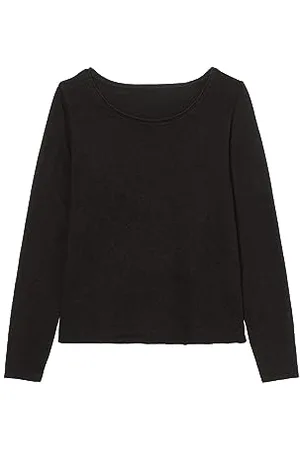 Marc O’ Polo Marc OߴPolo Denim Damen Langarmshirt aus Bio-Baumwolle mit U-Boot-Ausschnitt, (Black), XL