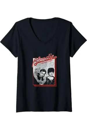 Blond Amsterdam Damen Parallel Lines Heart of Glass Photo Vintage Band T-Shirt mit V-Ausschnitt
