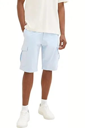 TOM TAILOR Herren 1036310 Cargo Bermuda Shorts, 31852-Blue White Chambray, 29