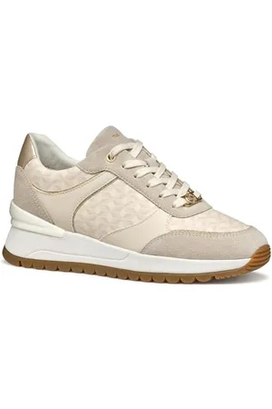 Geox Damen D DESYA A Sneaker, Papyrus/Lt Taupe, 39 EU