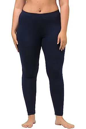 Ulla Popken Damen Leggings, Wadenlang, Schmales Bein, Elastikbund Hose, , 40W / 32L EU