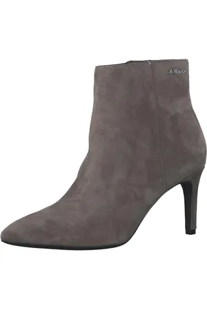 QS by s.Oliver Damen Stiefeletten mit Absatz aus Leder Elegant, Braun , 36 EU