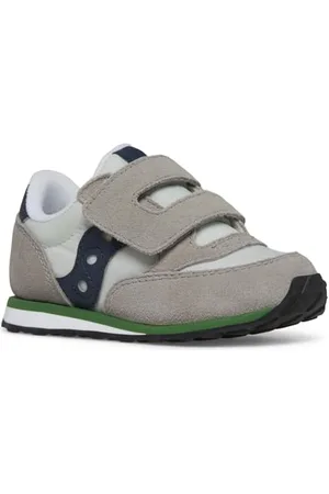 Saucony Originals Baby Jazz HL Sneaker, Grey/Navy/Green, 30 EU