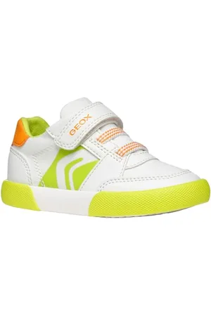 Geox B GISLI Boy A Sneaker, White/Green Fluo, 26 EU