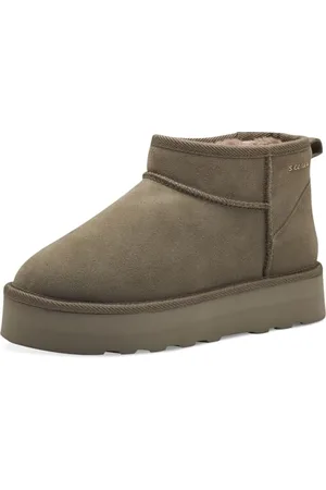 QS by s.Oliver Damen Boots aus Leder Gefüttert, Grün , 38 EU
