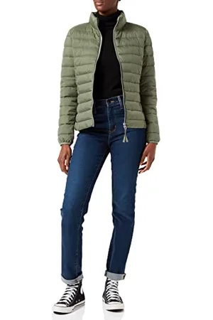 QS by s.Oliver Leichte Jacke mit Steppung und Stehkragen Khaki 46