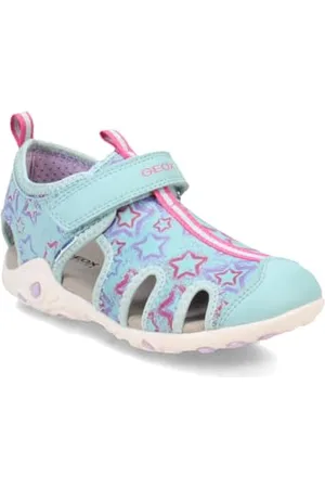 Geox J Whinberry G Sandal, Aqua/Lilac, 38 EU