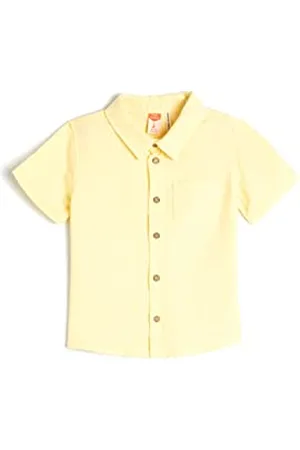 Koton Babyboy Shirt Linen Blend Short Sleeve Single Pocket Detail