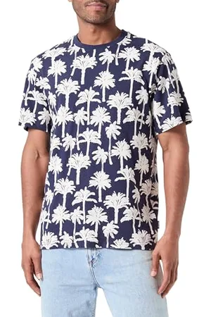 Only & Sons Onskylen Reg Linen Palm AOP Ss Tee
