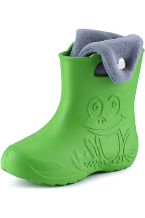 Ladeheid Eva Kinder Jungen Mädchen Gummistiefel Regenschuhe gefüttert Regenstiefel Gummischuhe LA-CA-04 (Grün/Grau, 22/23 EU)