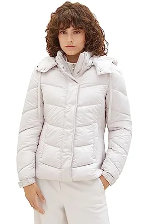 TOM TAILOR Damen 1037565 Steppjacke mit Abnehmbarer Kapuze, 16339-clouds Grey, XL