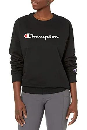 Champion Damen Powerblend Relaxed Crew, Siebdruckskript Sweatshirt, , Medium