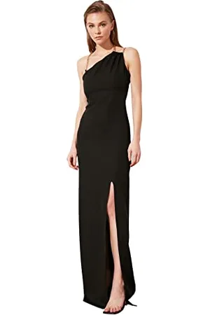 Trendyol Damen Maxi Shift Regular Fit Woven Maxikleid, Normale Passform, gewebtes Abendkleid, , 38