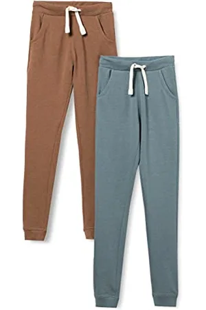 Minymo Jungen Basic Sweat Pant (2-Pack) Freizeithose, Toffee, 122 (2er Pack)