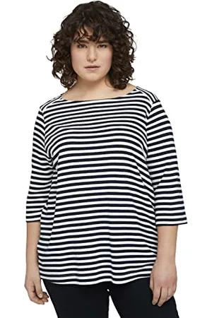 TOM TAILOR Damen Plussize Sweatshirt mit Streifen