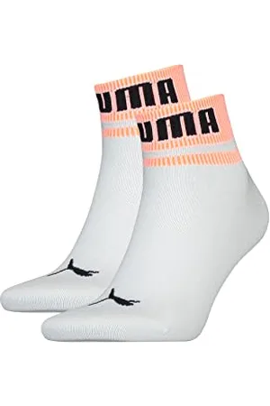 PUMA Unisex New Heritage Quarter Hosiery, White/orange, 43/46