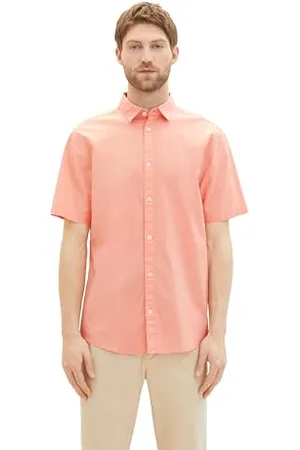 TOM TAILOR Herren Regular Fit Basic Hemd, Hazy Coral Rose, M