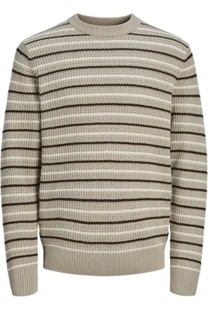JACK & JONES JACK&JONES Herren JORBRONX Stripe Knit Crew Neck Strickpullover, , Large