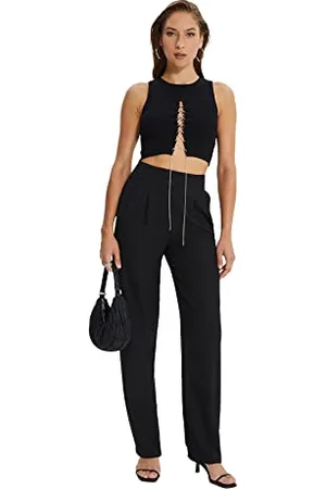 Trendyol Damen Drapierte Gefaltete Breite Pants, , 42 EU