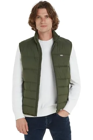 Tommy Hilfiger Herren Weste Light Down Vest Steppweste, (Fatigue Green), XS