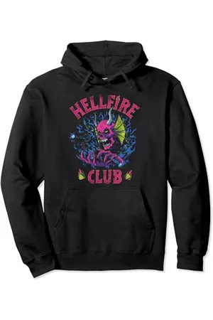 Stranger Things Hellfire Club Splash DND Dämon Hawkins im Retro-Look Pullover Hoodie