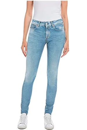 Replay Damen Jeans New Luz Skinny-Fit Hyperflex mit Stretch, (Blau), 25W / 32L