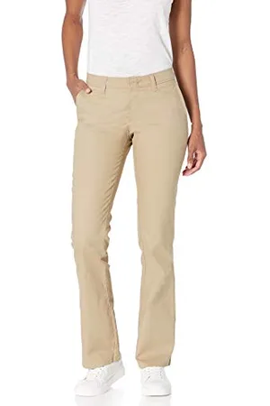Dickies Damen Flat Front Stretch Twill Pant Slim Fit Bootcut Khakis, , 42