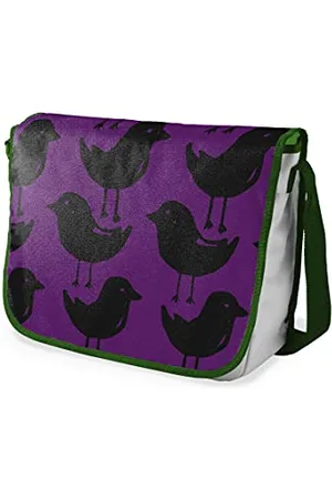 Bonamaison Le Jardin du Lin Digital Bedruckte Messenger Schultaschen mit Khaki Riemen für Mädchen und Jungen, Zurück zur Schule, Kuriertaschen für Schüler, Umhängetaschen, Größe: 29x36 Cm