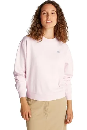 Tommy Hilfiger Damen Sweatshirt Contrast Flag Regular Fit, Rosa (Light Pink), XS