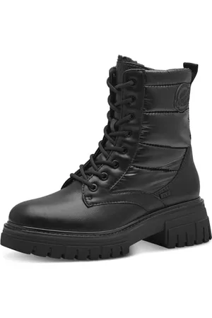 QS by s.Oliver Damen Stiefeletten zum Schnüren Wasserabweisend Vegan, (Black), 40 EU