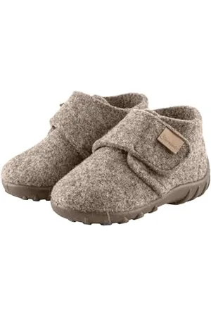 Sterntaler Hausschuhe uni - Unisex Hausschuhe aus Wollfilz - Baby und Kinder Hüttenschuh mit rutschfester Sohle - Kindergarten Pantoffeln mit Klettverschluss, , Größe 26