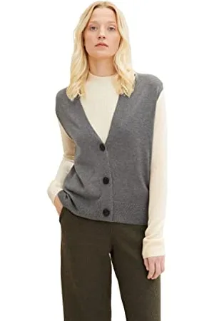 TOM TAILOR Damen Cardigan mit Colorblock 1034050, , L