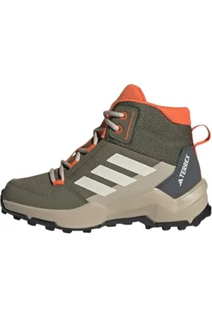 adidas Terrex AX4R MID Hiking Shoes Wanderschuhe, Olive Strata/Wonder White/Orange, 29 EU
