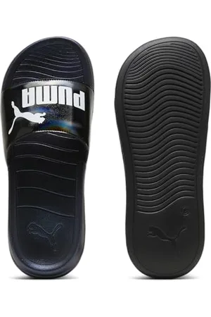 PUMA Unisex Popcat 20 GirlPower Slide Sandal, Black White, 39 EU