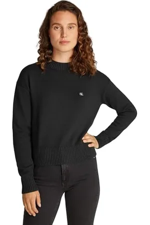 Calvin Klein Jeans CK EMBRO BADGE SWEATER Kurzarm Polo Damen, , XXL