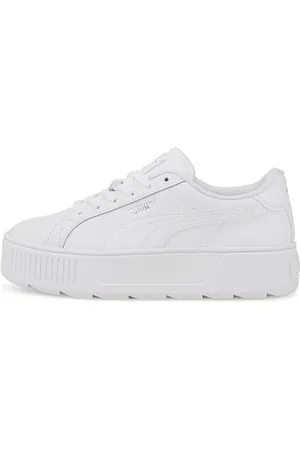PUMA Damen Karmen L Sneaker, White White Silver, 40.5 EU