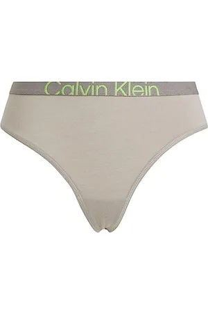 Calvin Klein Damen String Tanga, Beige (Satellite/Green Flash), S