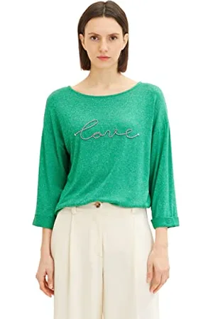 TOM TAILOR Damen 1035465 T-Shirt mit Stickerei, , 3XL