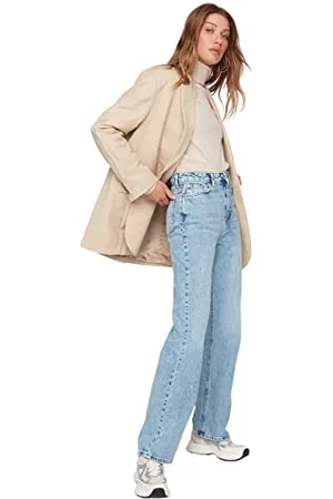 Trendyol Damen Herren Hoher Bund Weites Bein der 90er Jeans, , 40 EU